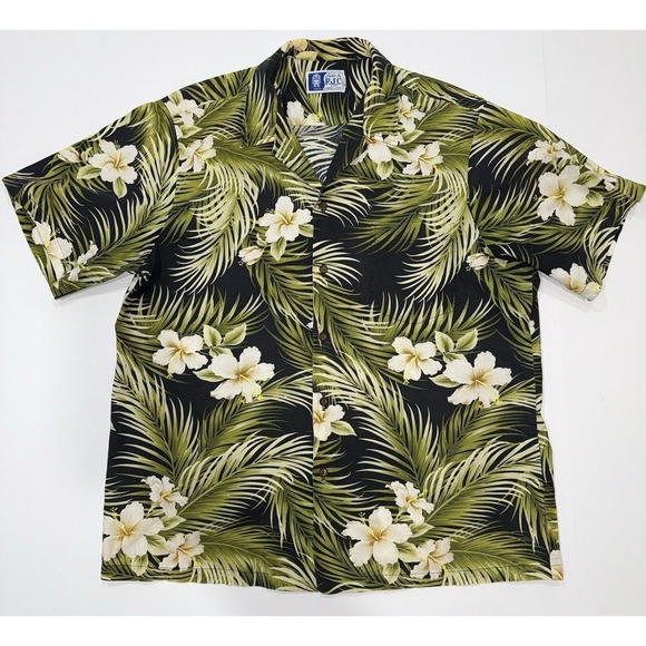 RJC Other - VTG Styled By RJC Button Up Shirt Men's XL Hibiscus Palms Hawaiian‎ USA Made